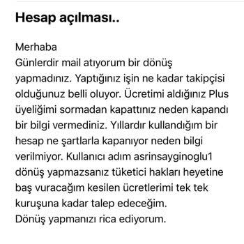 Hesabım Haksız Yere Kapandı, Ücret İadesi İstiyorum