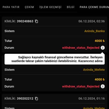 Gece Çekim Talebi Ve Kayıp Bakiye Sorunu