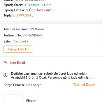Trendyol'dan Kusurlu Ürün Ve İade Sorunu