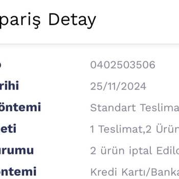 Penti'den Sipariş İptali Ve Teslimat Sorunu