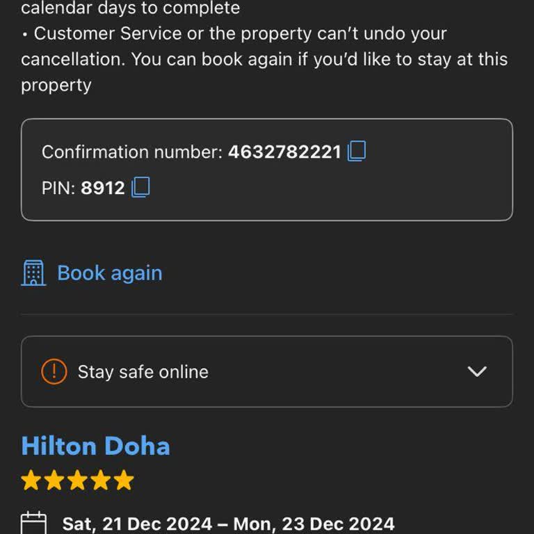 Refund Request for Canceled Hilton-DOHA Booking via Booking.com