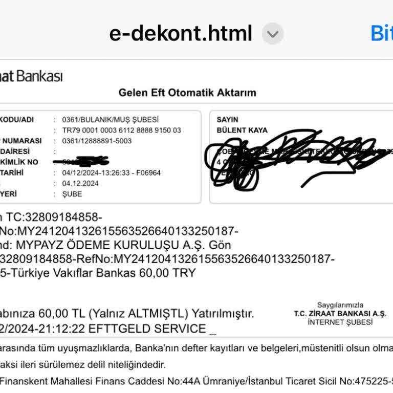 Yanlış Hesap Açma Ve Tehdit Edilme