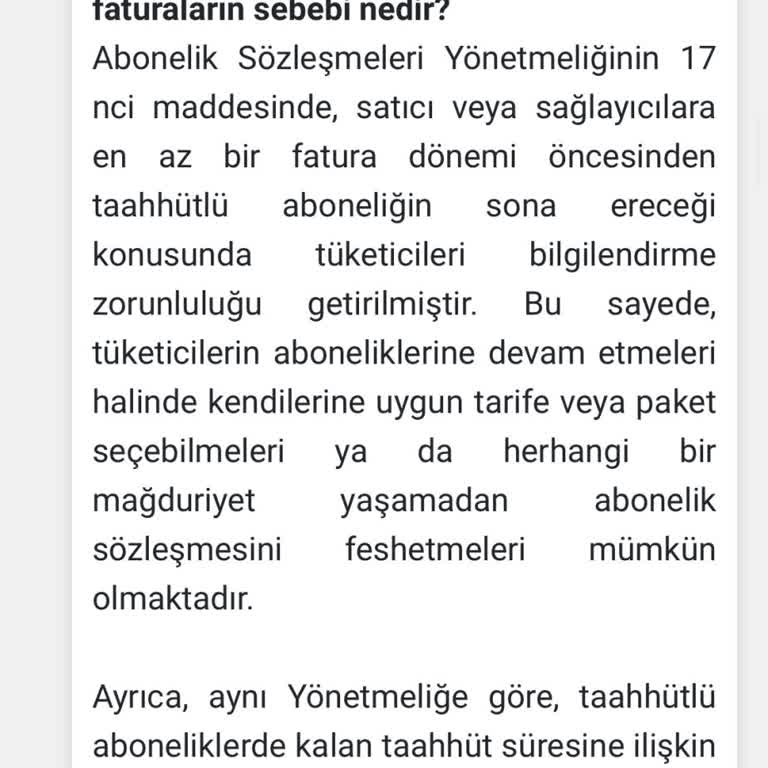 Taahhüt Bitiminde Habersiz Fatura Şoku