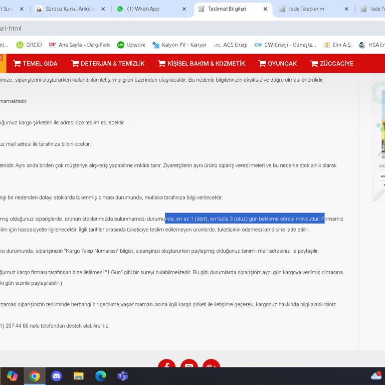 Sepetleyin.com'da Kargo Ve İletişim Sorunları