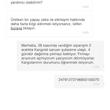 Kargoist'in Teslimat Gecikmesi Ve İletişimsizlik Sorunu