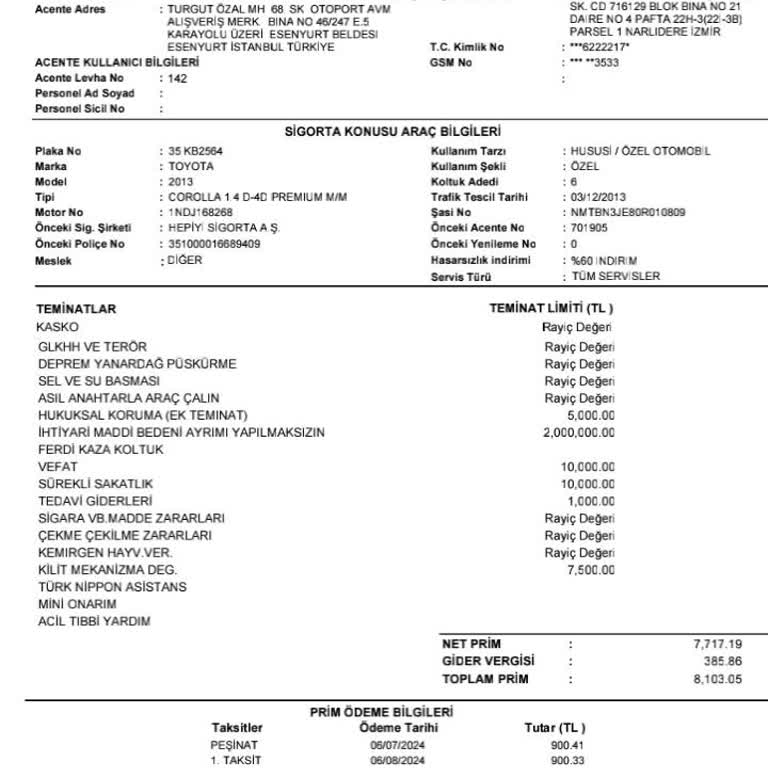 Türk Nippon Sigorta'nın Kasko Ödemesi Sorunu