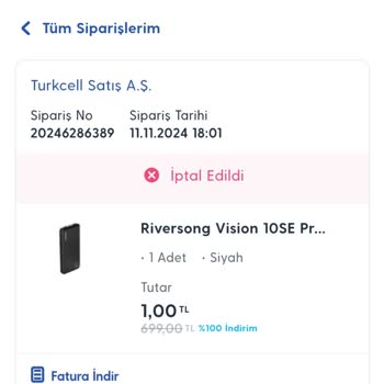 İptal Edilen Sipariş Ve Müşteri Hizmetleri Sorunu