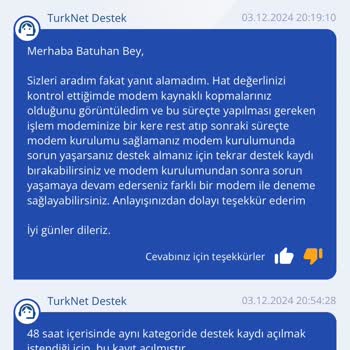 TurkNet İnternet Kopma Sorununa Çözüm Bekliyorum