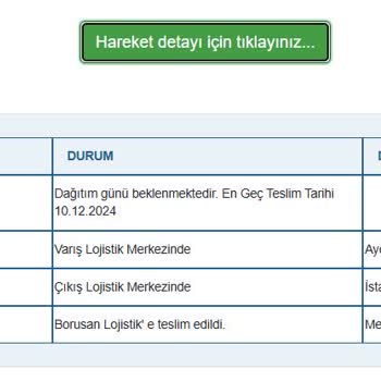 Borusan Lojistik'te Bekleyen Monitör Kargom Nerede?