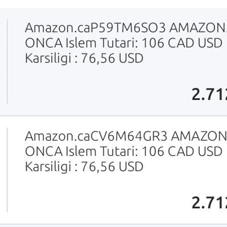 Yapı Kredi Kredi Kartımdan İzinsiz Amazon Kanada Harcaması