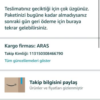 Aras Kargo'nun Teslimat Yapmaması Ve İletişim Eksikliği