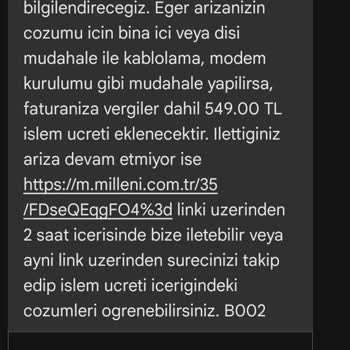 Haksız Fatura Ücreti Ve Çözülemeyen İnternet Sorunu