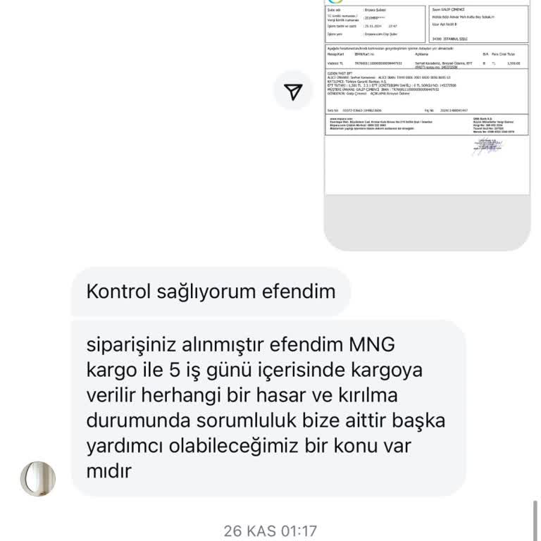 Online Satıcıdan Ayna Siparişi Sorunu