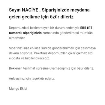 Ödeme Yapılan Ürün Gönderilmeden İptal Edildi!