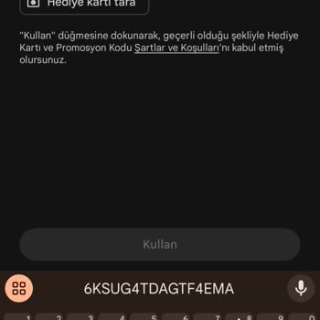 Kullanılamayan Play Store Hediye Kodları