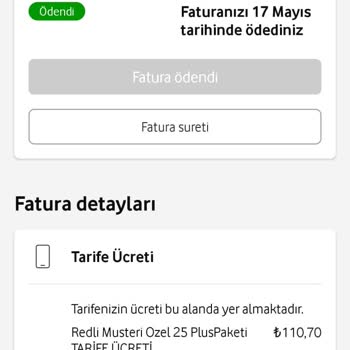 Vodafone Faturalı Paket Değişikliği Mağduriyeti