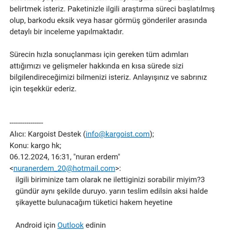 Kargo Sorunu Yüzünden Alışverişten Vazgeçme Noktasındayım