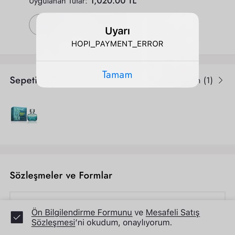 Gift Card İle Alışverişte Hopi Ödeme Hatası Sorunu