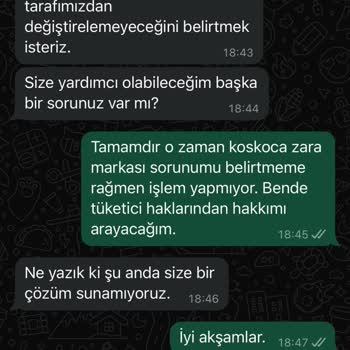 Zara Siparişinde Uyum Sorunu