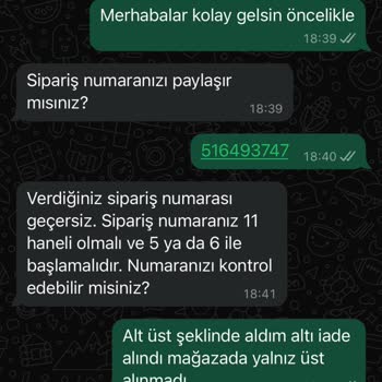Zara Siparişinde Uyum Sorunu