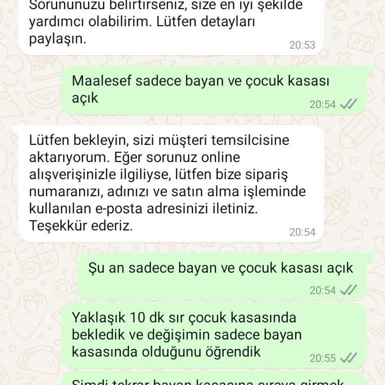 Espark Zara'da Yetersiz Kasa Hizmeti Ve İletişim Sorunu