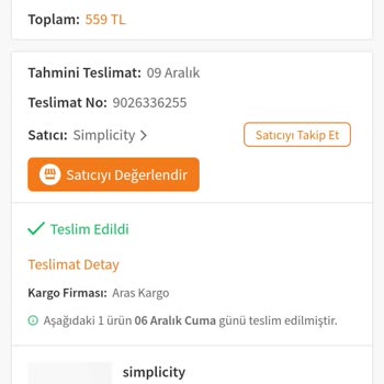 Teslim Edilmeyen Ürün Sorunu