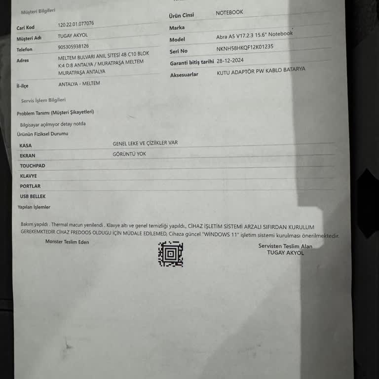 Güncelleme Sonrası Açılmayan Laptop Ve Yetersiz Servis