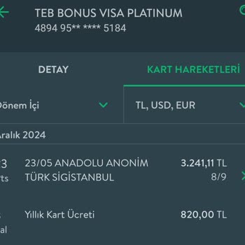 TEB Kredi Kartı Aidat İadesi Talebi