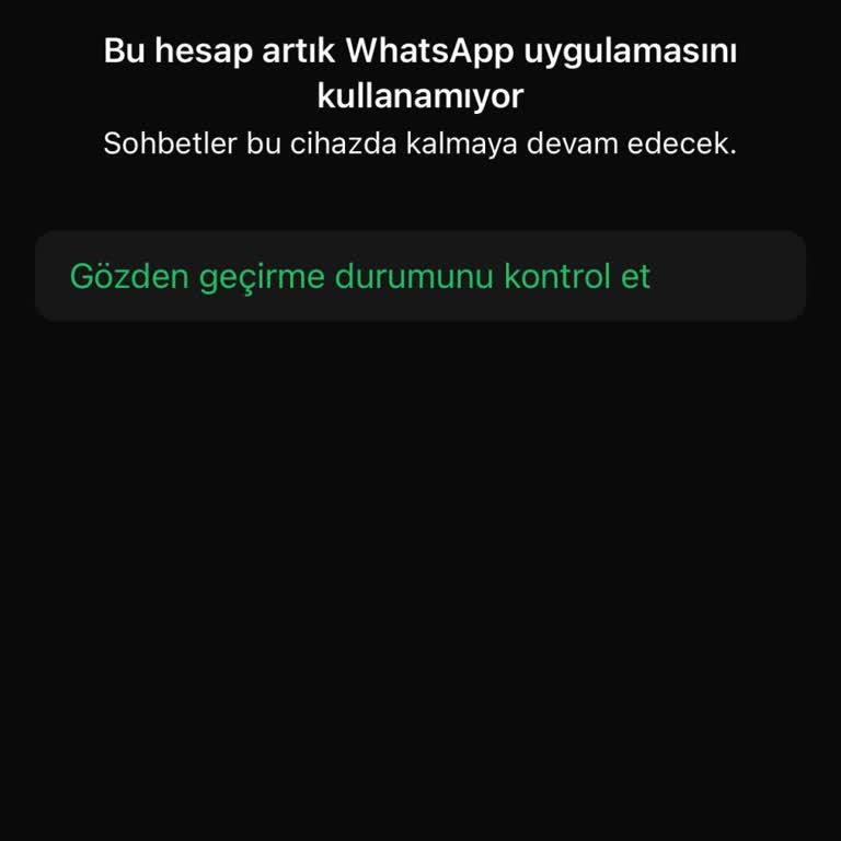 WhatsApp Hesap Kapatma Sorunu