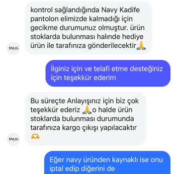 Snug Brandwear'dan Geç Gelen Ürün Ve İade Sorunu