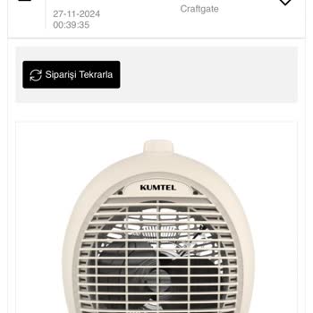 Kumtel Isıtıcı Siparişimde Gecikme Ve Mağduriyet
