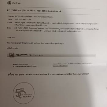 Garanti Kapsamında Batarya Değişimi Sorunu Ve Müşteri Hizmetleri Şikayeti