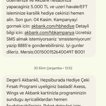 Akbank Kampanya Vaatlerini Yerine Getirmiyor