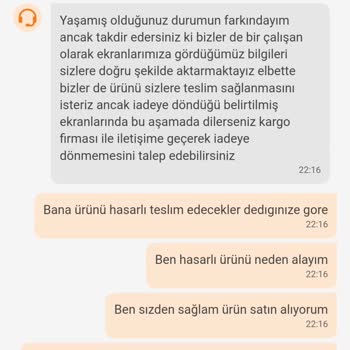 Kargoda Hasar Gören Ürün İçin Çözüm Bekliyorum