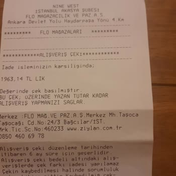 Nine West'ten Alınan Ayakkabıda Değişim Ve İade Sorunu