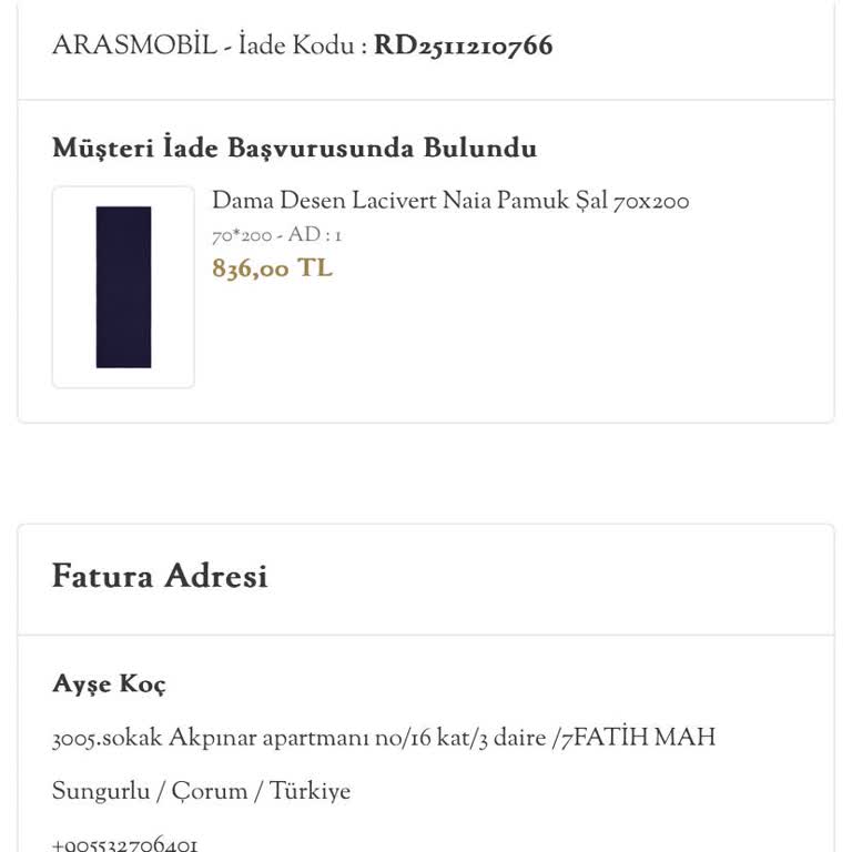 Müşteri Hizmetleri Ve İade Süreci Sorunu