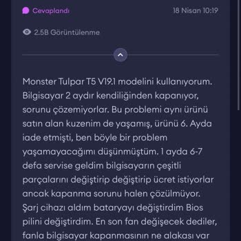 Monster Tulpar T5: Tekrarlayan Şarj Sorunu Ve Mağduriyet