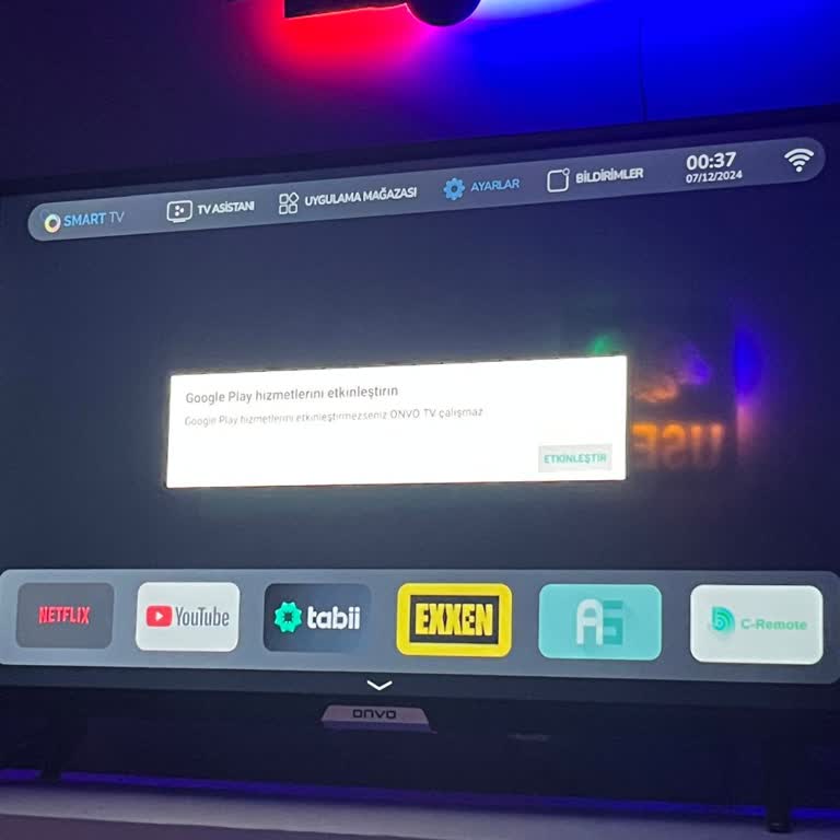 Onvo TV'de Sürekli Google Play Hizmetleri Sorunu