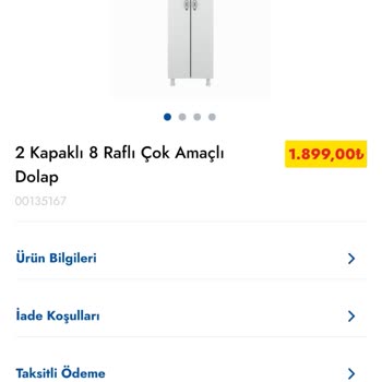 Şok Marketler Çok Amaçlı 2 Kapaklı 8 Raflı Alesta Dolap Şikayeti
