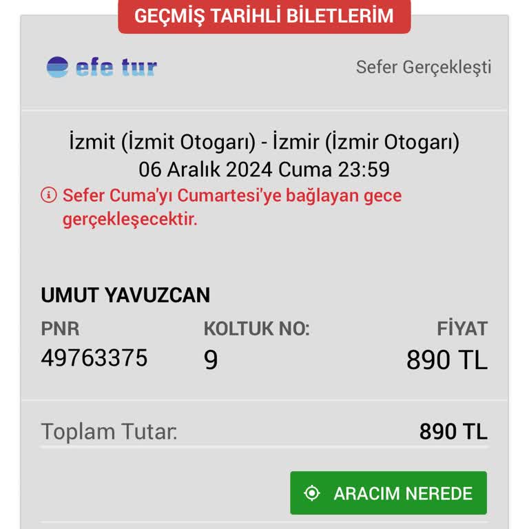 Efe Tur'da Kâbus Gibi Yolculuk: Kötü Hizmet Ve Zarar Gören Eşyalar