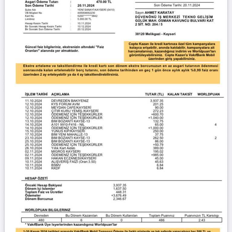 TEB Kredi Kartı Aidat Ücreti İadesi Talebi