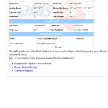 Aras Kargo'nun Yanıltıcı Teslimat Mesajları Ve Adres Sorunu