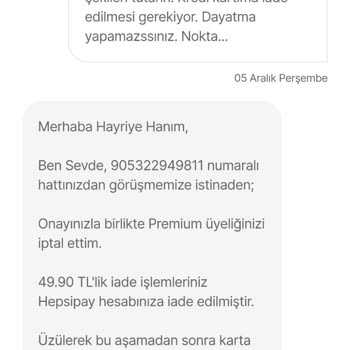 Yanlışlıkla Alınan Premium Üyelik Ve İade Sorunu