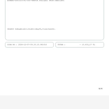 Yanlış Çekilen Sigorta Ücreti