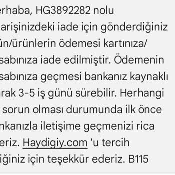 Haydigiy.com İade Edilen Ürünlerin Parasını Alamıyorum