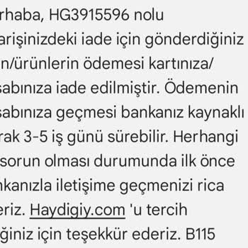 Haydigiy.com İade Edilen Ürünlerin Parasını Alamıyorum