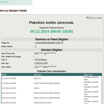 UPS Türkiye'de Kargo Teslimat Sorunu Ve İletişim Eksikliği