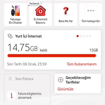 Vodafone Uygulamasında Fatura Sorunu Ve Ekstra Ücret Şikayeti