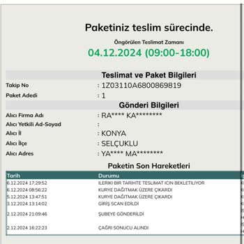 UPS Türkiye'de Geciken Kargo Teslimatı
