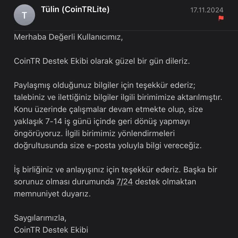 Destek Talebi Sonrası İletişimsizlik
